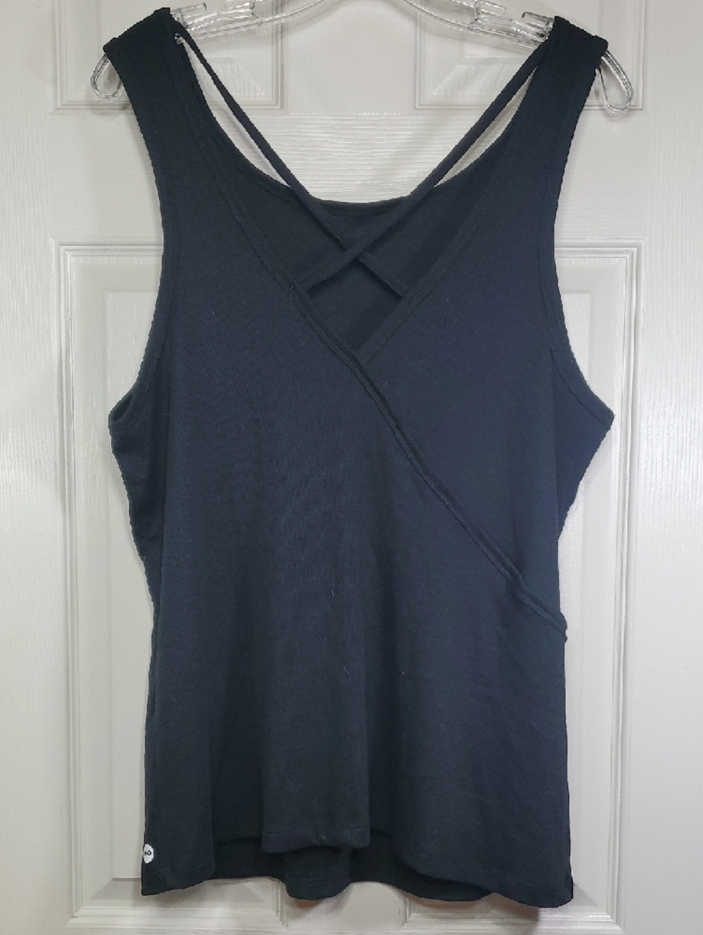 Dip Black Criss Cross Ribbed Tank Top Women's XL